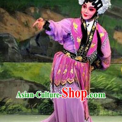 Chinese Cantonese Opera Martial Female Garment The Sword Costumes and Headdress Traditional Guangdong Opera Swordswoman Apparels Wudan Dress