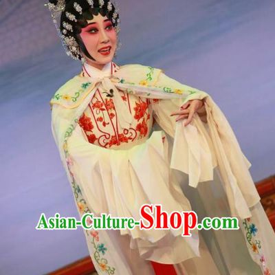 Chinese Cantonese Opera Diva Wei Biniang Garment Wu Suo Dong Gong Costumes and Headdress Traditional Guangdong Opera Young Female Apparels Hua Tan Dress
