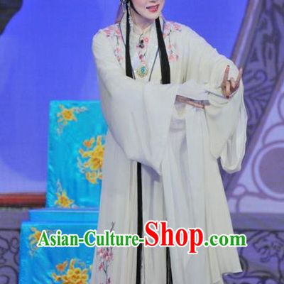 Chinese Cantonese Opera Distress Maiden Garment The Sword Costumes and Headdress Traditional Guangdong Opera Actress Apparels Diva Wang Lanying Dress