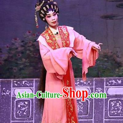 Chinese Cantonese Opera Hua Tan Garment Costumes and Headdress Traditional Guangdong Opera Actress Apparels Young Female Pang Yao Dress