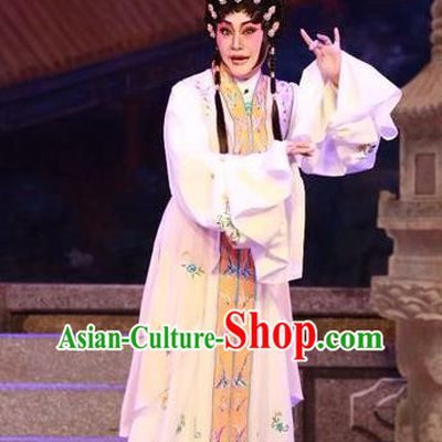 Chinese Cantonese Opera Actress Garment Nu Chuang Jin Dian Costumes and Headdress Traditional Guangdong Opera Diva Apparels Young Female Dress