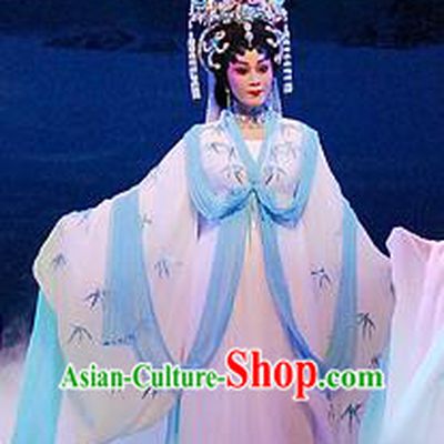 Chinese Cantonese Opera Fairy Garment Dongpo And Zhaoyun Costumes and Headdress Traditional Guangdong Opera Diva Apparels Young Female Dress