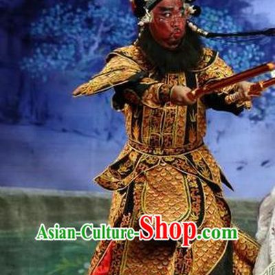 Li Shimin Deng Ji Chinese Guangdong Opera Warrior Apparels Costumes and Headwear Traditional Cantonese Opera General Garment Martial Male Clothing