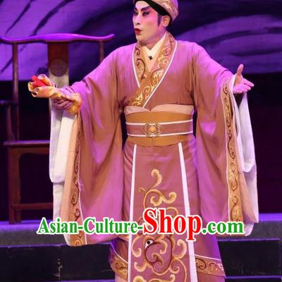 Pan Maoming Chinese Guangdong Opera Magistrate Apparels Costumes and Headwear Traditional Cantonese Opera Minister Garment Official Clothing