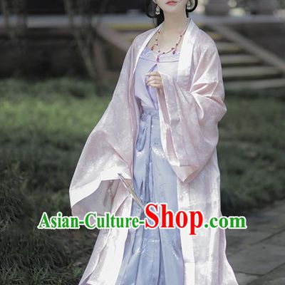 Chinese Traditional Song Dynasty Noble Lady Hanfu Dress Apparels Ancient Patrician Woman Historical Costumes Complete Set