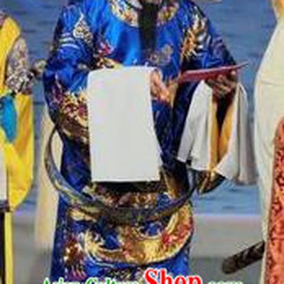 Chinese Three Kingdoms Period Official Apparels Costumes and Headwear Traditional Ancient Treacherous Minister Garment Clothing