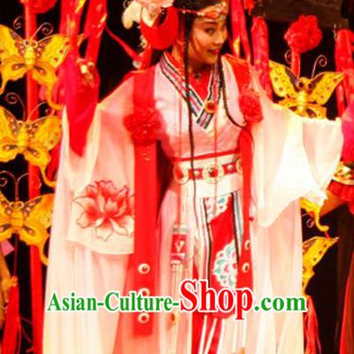 Chinese Historical Drama Princess Hu Die Ancient Young Lady Garment Costumes Traditional Ethnic Girl Dance Pink Dress Apparels and Headdress