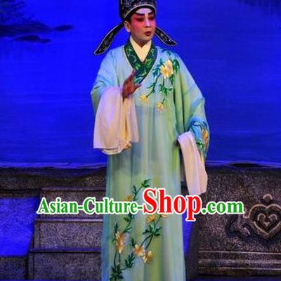 Unhappy Marriage Chinese Guangdong Opera Young Man Apparels Costumes and Headwear Traditional Cantonese Opera Niche Garment Xiaosheng Clothing