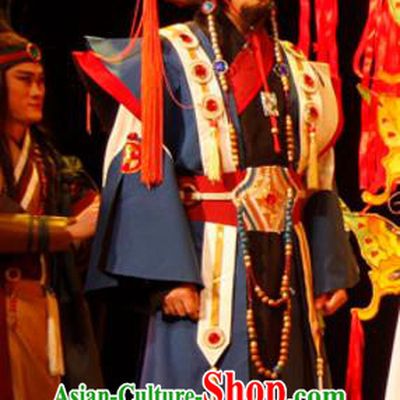 Chinese Traditional Ming Dynasty King Apparels Costumes Historical Drama Ancient Miao Nationality Shaikh Garment Clothing and Headwear