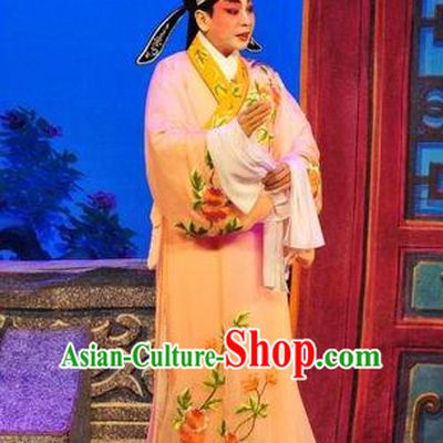 Unhappy Marriage Chinese Guangdong Opera Xiaosheng Apparels Costumes and Headwear Traditional Cantonese Opera Scholar Garment Niche Clothing