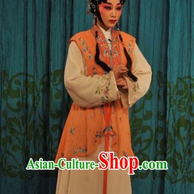 Chinese Cantonese Opera Young Lady Garment Lou Tai Hui Costumes and Headdress Traditional Guangdong Opera Xiaodan Apparels Maidservant Dress