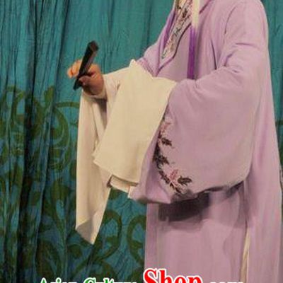 Lou Tai Hui Chinese Guangdong Opera Xiaosheng Apparels Costumes and Headwear Traditional Cantonese Opera Young Male Garment Scholar Liang Shanbo Clothing