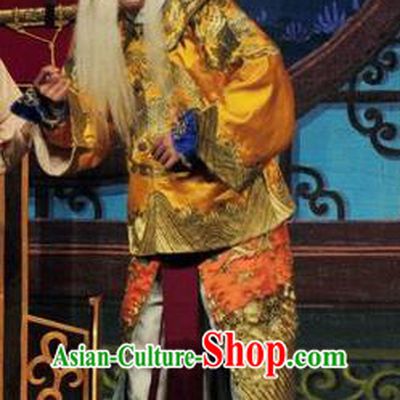 Fan Lihua Return Tang Chinese Guangdong Opera Old Man Apparels Costumes and Headwear Traditional Cantonese Opera Elderly General Garment Duke Cheng Yaojin Clothing