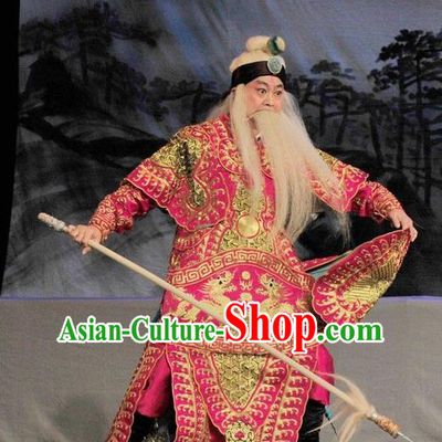 Fan Lihua Return Tang Chinese Guangdong Opera Elderly Male Apparels Costumes and Headwear Traditional Cantonese Opera General Garment Cheng Yaojin Armor Clothing