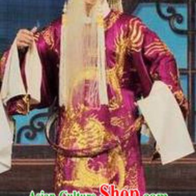 Fan Lihua Return Tang Chinese Guangdong Opera Elderly Male Apparels Costumes and Headwear Traditional Cantonese Opera Duke Garment Lord Clothing