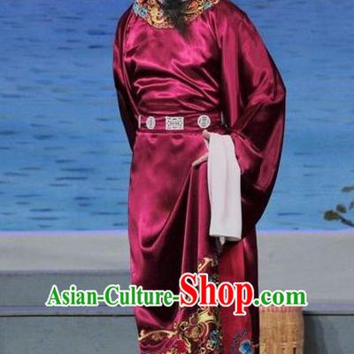 Luo Shui Qing Meng Chinese Guangdong Opera Minister Apparels Costumes and Headwear Traditional Cantonese Opera Official Garment Male Clothing
