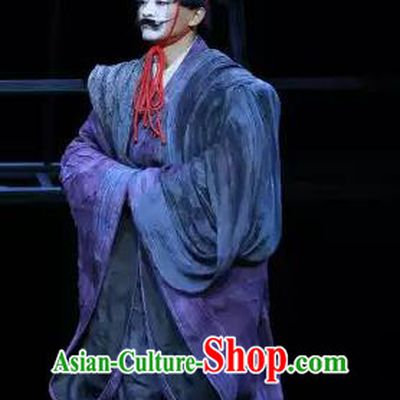 Chinese Traditional Stage Performance Actor Apparels Costumes Historical Drama The Prince of Lanling Ancient Clown Garment Clothing and Headwear
