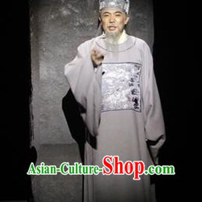 Chinese Traditional Ming Dynasty Official Zhang Juzheng Clothing Stage Performance Historical Drama Apparels Costumes Ancient Elderly Male Garment and Headwear