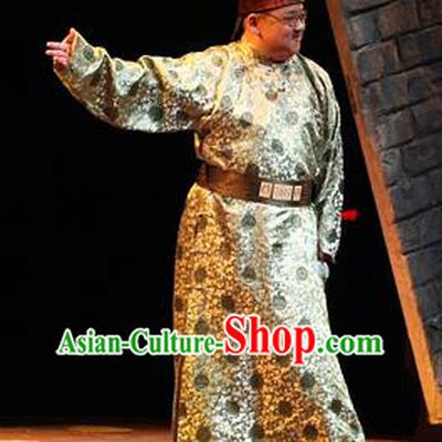 Chinese Traditional Qing Dynasty Adviser Clothing Stage Performance Historical Drama Apparels Costumes Ancient Childe Garment and Headwear