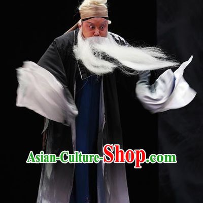 Cao Min Song Shijie Chinese Sichuan Opera Civilian Apparels Costumes and Headpieces Peking Opera Highlights Old Scholar Garment Elderly Male Clothing