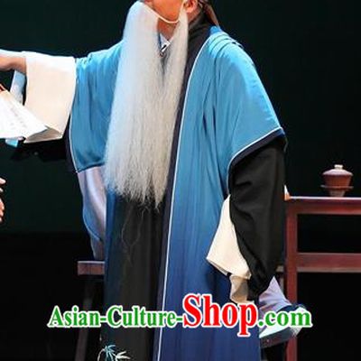 Cao Min Song Shijie Chinese Sichuan Opera Old Scholar Apparels Costumes and Headpieces Peking Opera Highlights Laosheng Garment Civilian Clothing