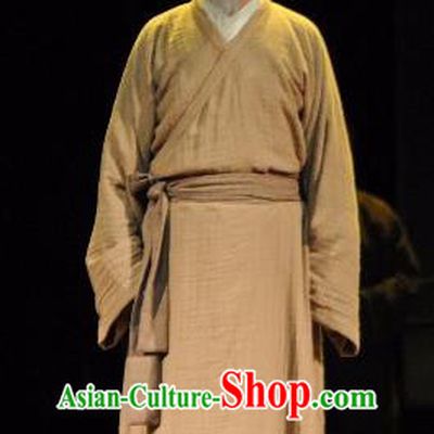 Chinese Traditional Han Dynasty Historian Clothing Stage Performance Historical Drama Sima Qian Apparels Costumes Ancient Elderly Scholar Garment and Headwear