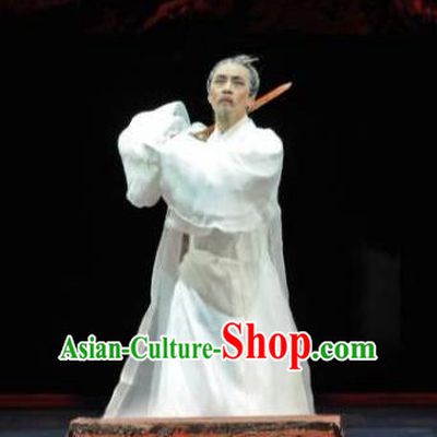 Chinese Traditional Han Dynasty Official Historian Clothing Stage Performance Historical Drama Sima Qian Apparels Costumes Ancient Court Recorder Garment and Headwear
