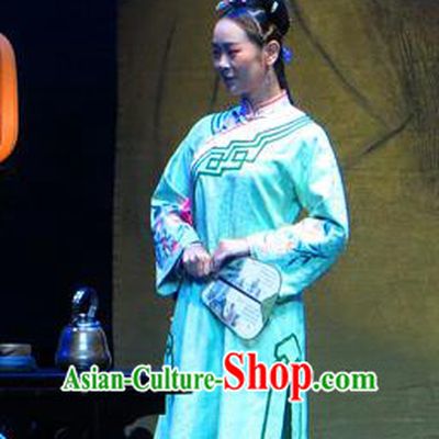 Chinese Historical Drama Yinzhan Naxi Ancient Servant Girl Garment Costumes Traditional Stage Show Dress Qing Dynasty Maid Lady Apparels and Headpieces