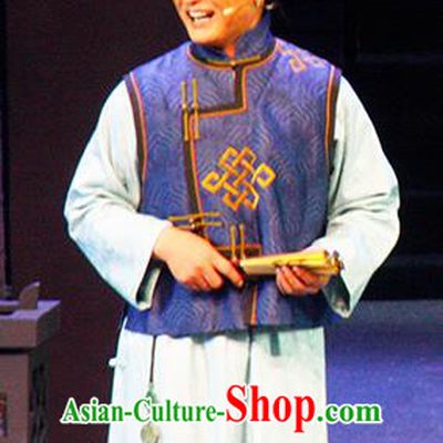 Chinese Traditional Qing Dynasty Childe Clothing Stage Performance Historical Drama Yinzhan Naxi Apparels Costumes Ancient Manchu Male Garment and Headwear