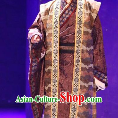 Chinese Traditional Jin Dynasty Scholar Shan Tao Clothing Stage Performance Historical Drama Guang Ling San Apparels Costumes Ancient Official Garment and Headwear