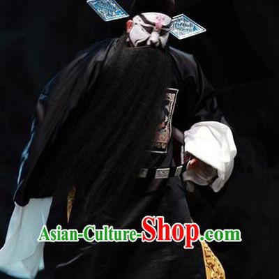 Cao Min Song Shijie Chinese Sichuan Opera Official Apparels Costumes and Headpieces Peking Opera Highlights Painted Role Garment Elderly Male Clothing