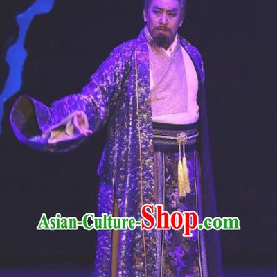Chinese Traditional Jin Dynasty Official Clothing Stage Performance Historical Drama Guang Ling San Apparels Costumes Ancient Lord Garment and Headwear