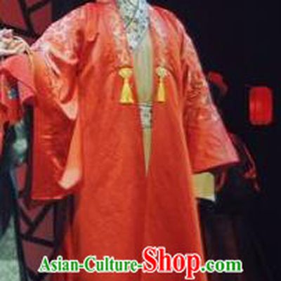 Chinese Traditional Ming Dynasty Childe Hou Fangyu Clothing Stage Performance Historical Drama Peach Blossom Fan Apparels Costumes Ancient Bridegroom Garment and Headwear