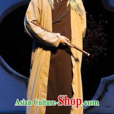 Chinese Traditional Ming Dynasty Swordsman Clothing Stage Performance Historical Drama Peach Blossom Fan Apparels Costumes Ancient Knight Yang Youlong Garment and Headwear