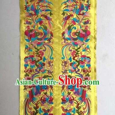 Chinese Traditional Embroidered Flowers Bird Butterfly Golden Patch Decoration Embroidery Applique Craft Embroidered Dress Accessories