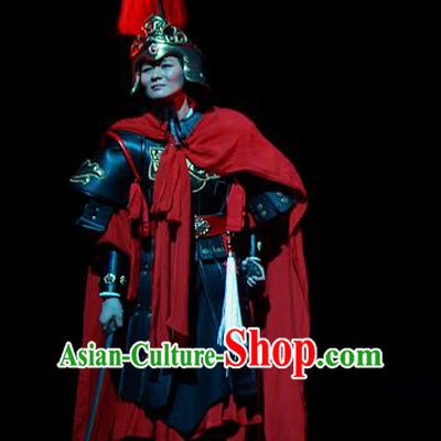 Chinese Traditional Spring and Autumn Period General Clothing Stage Performance Historical Drama Yao Li And Qing Ji Apparels Costumes Ancient Warrior Armor Garment and Headwear
