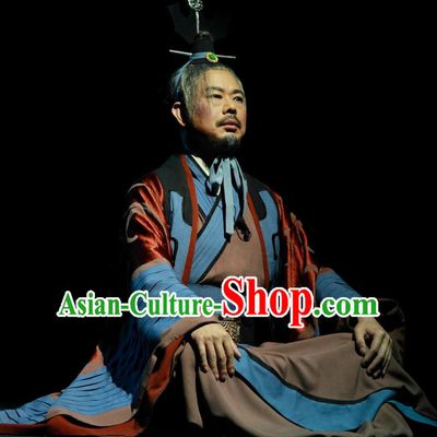Chinese Traditional Spring and Autumn Period Strategist Clothing Stage Performance Historical Drama Yao Li And Qing Ji Apparels Costumes Ancient Hero Garment and Headwear