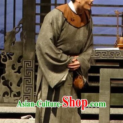 Chinese Traditional Song Dynasty Civilian Male Clothing Stage Performance Historical Drama Han Wengong Apparels Costumes Ancient Businessman Garment and Headwear