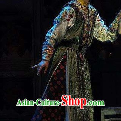 Chinese Traditional Qing Dynasty Eunuch Director Clothing Stage Performance Dance Drama The Summer Palace Apparels Costumes Ancient Elderly Male Garment and Headwear