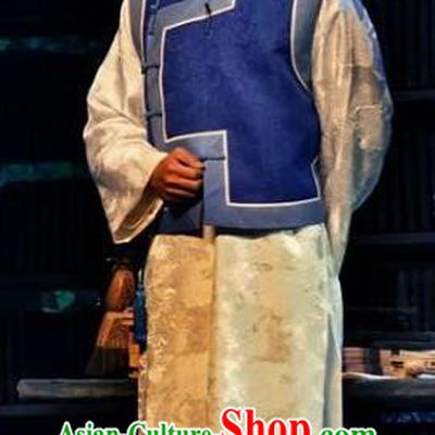 Chinese Traditional Qing Dynasty Scholar Tan Sitong Clothing Stage Performance Historical Drama Apparels Costumes Ancient Gentleman Garment and Headwear