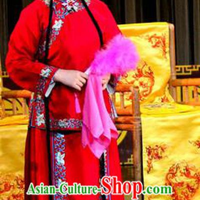 Chinese Sichuan Opera Highlights Actress Red Garment Costumes and Headdress He Gong Huan Qing Traditional Peking Opera Hua Tan Dress Consort Apparels