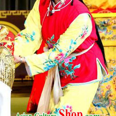 Chinese Sichuan Opera Highlights Xiaodan Garment Costumes and Headdress He Gong Huan Qing Traditional Peking Opera Servant Girl Dress Apparels