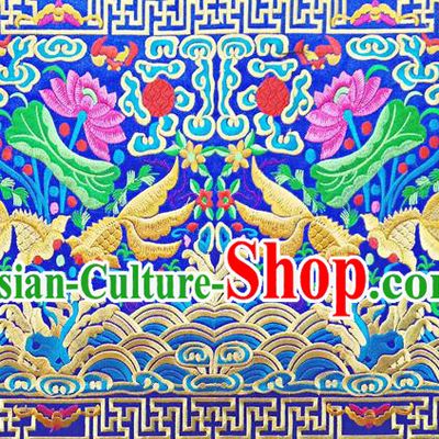 Chinese Traditional Embroidered Goldfish Lotus Cloth Decoration Embroidery Craft Embroidered Accessories