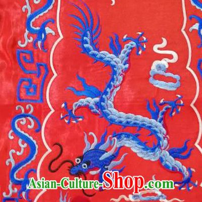 Chinese Traditional Embroidered Dragon Pattern Red Dress Patch Decoration Embroidery Craft Embroidered Accessories
