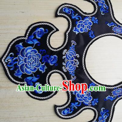 Chinese Traditional Embroidered Peony Pattern Collar Patch Decoration Embroidery Craft Embroidered Accessories