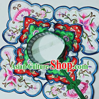 Chinese Traditional Qing Dynasty Embroidery Craft Embroidered Shoulder Accessories Embroidered Flowers Cloud Shoulder