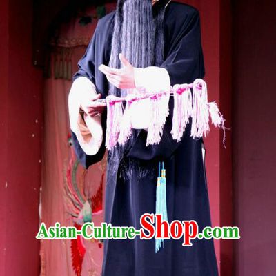 Qiu Hu Xi Qi Chinese Sichuan Opera Elderly Male Apparels Costumes and Headpieces Peking Opera Highlights Laosheng Garment Clothing