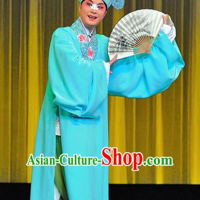 Chinese Sichuan Opera Young Male Apparels Costumes and Headpieces Peking Opera Highlights Xiaosheng Garment Scholar Qiao Xi Clothing