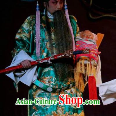 Er Jin Gong Chinese Sichuan Opera Official Xu Yanzhao Apparels Costumes and Headpieces Peking Opera Highlights Elderly Male Garment Laosheng Clothing
