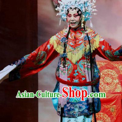 Chinese Sichuan Opera Highlights Court Empress Garment Costumes and Headdress Er Jin Gong Traditional Peking Opera Hua Tan Dress Queen Apparels